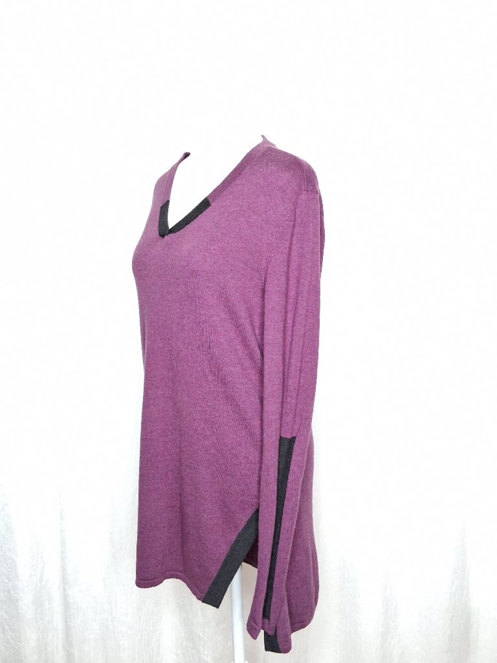 Smartwool Shadow Pine Tunic Sweater Purple Black Trim